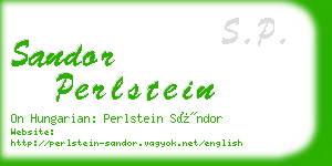 sandor perlstein business card